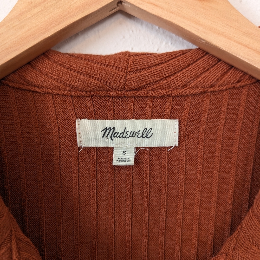 Madewell Rust Button-Up Ribbed Top - Picture 11 of 12